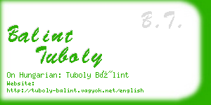 balint tuboly business card